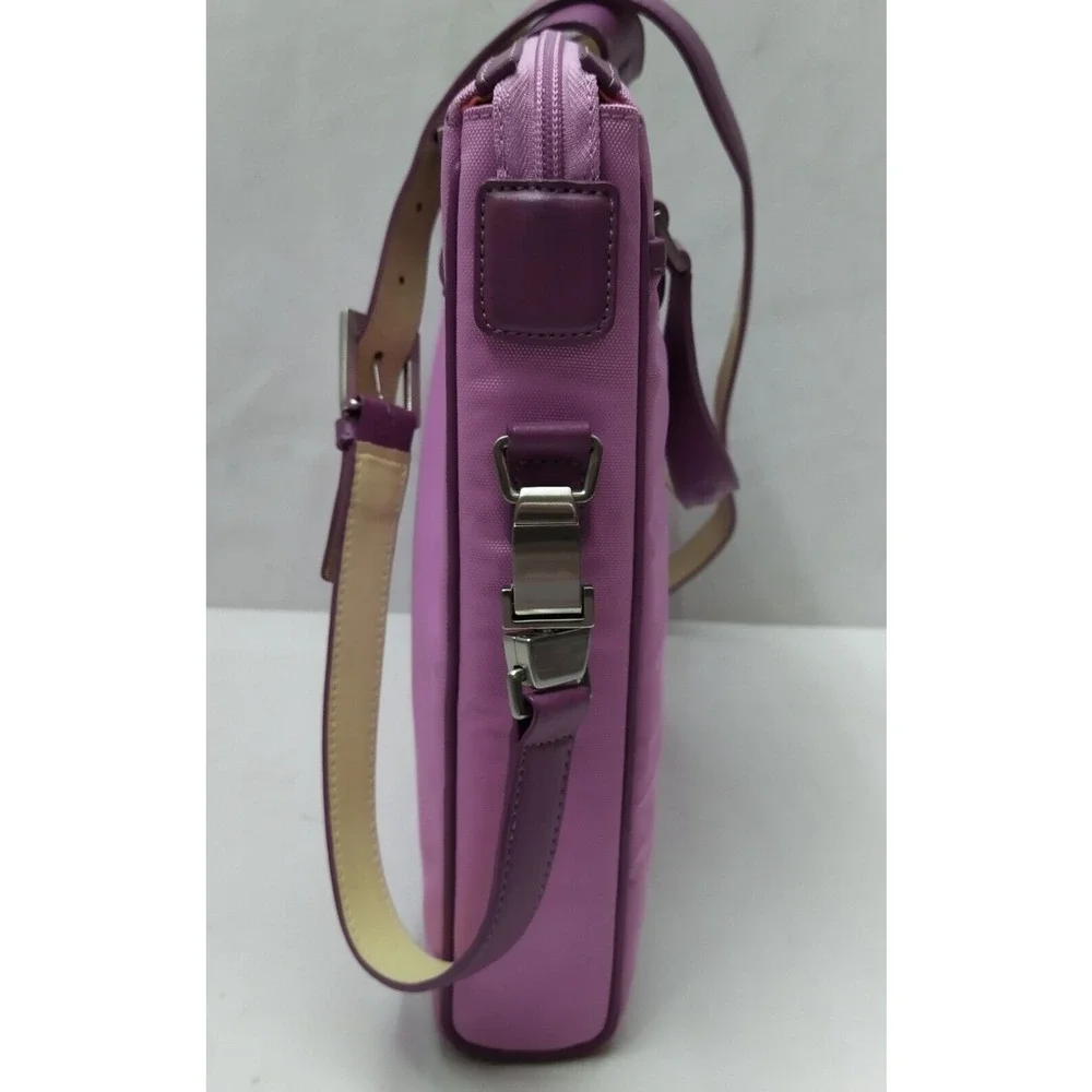 Tumi Purple Nylon Zipper Closure Messenger Laptop Crossbody Bag